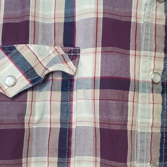 ROPER long sleeve western button-up shirt with pearl snap buttons 2XL Cowboy - Picture 4 of 6